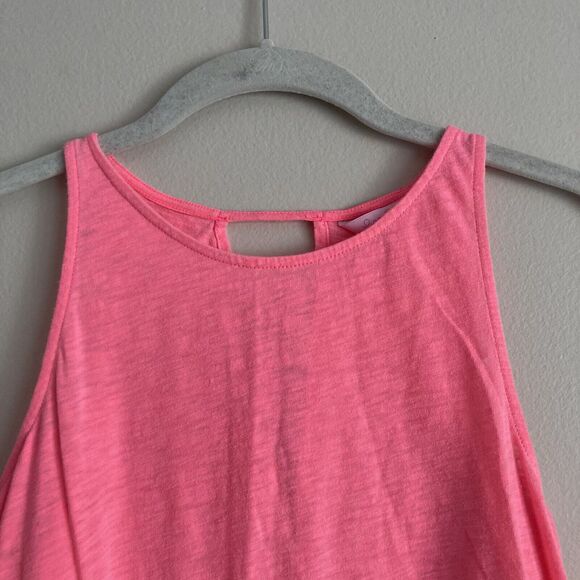 Lilly Pulitzer Women's Neon Pink Cotton Tank Top Keyhole Back Size XS Basic - Picture 2 of 6